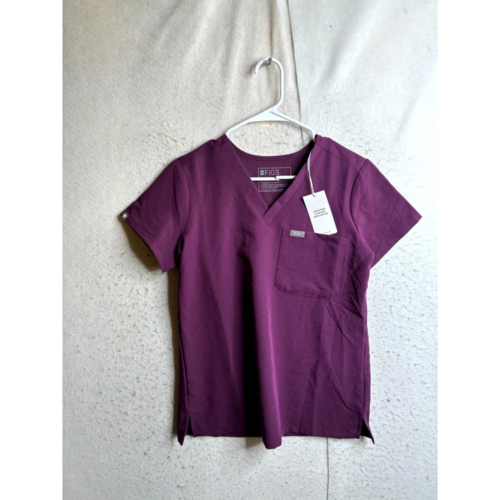 Figs Catarina One Pocket Scrub Top Womens XS Purple V Neck Medical 1002618
